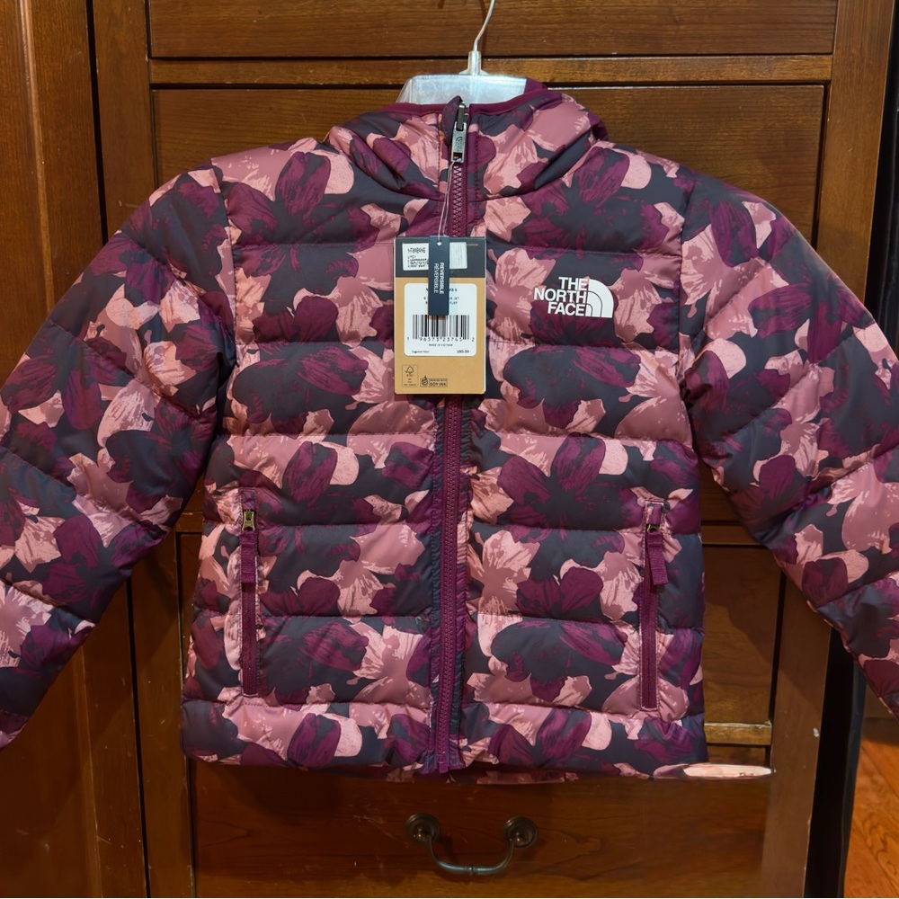 The North Face Pink and Purple Floral Jacket - NWT SZ S